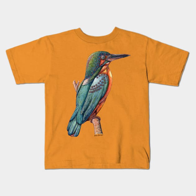 Semi-mechanical Kingfisher Kids T-Shirt by Bioinspirada